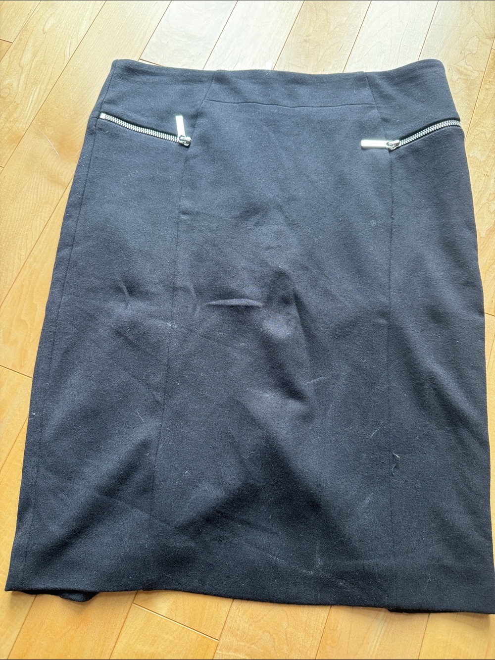 Michael Kors Black Pencil Skirt with Silver Zippers